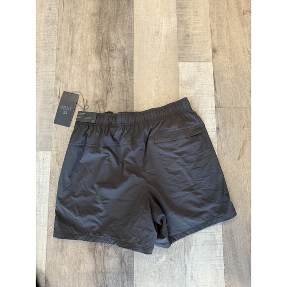 VRST Everyday Shorts Mens Small Graphic Charcoal Gray 5 Inch Lined Swim Gym NWT - Picture 6 of 6